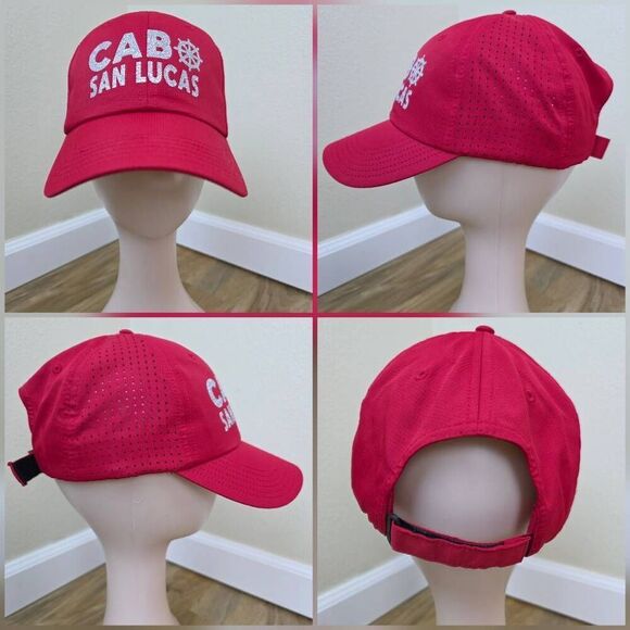 🔹️Fitcap Red Cabo San Lucas Mexico Beta Adjustable Athletic Hat - Picture 2 of 13